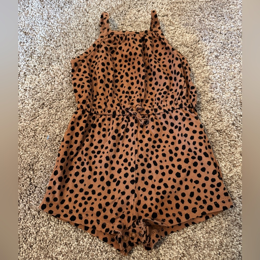 Old Navy Brown and Black Polka Dot Kids Romper